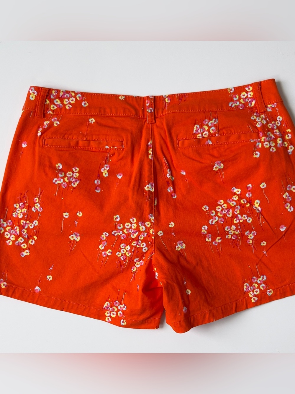 a.n.a Bright Orange Floral Twill Women's Shorts - Picture 4 of 6